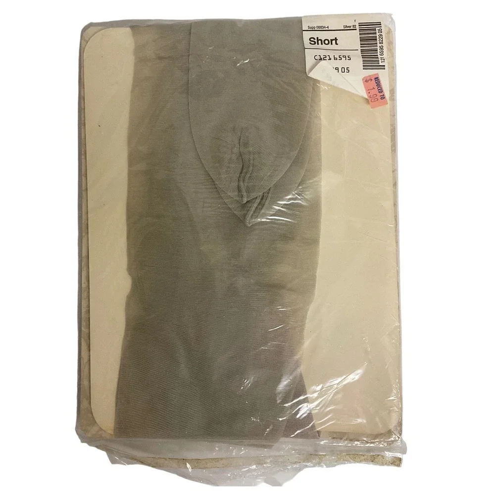 Vintage Les Belles Jambes Sheer Tights Womens Short Silver 82